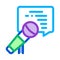 Seminar microphone speak icon vector outline illustration