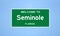 Seminole, Florida city limit sign. Town sign from the USA.