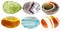 Semiprecious crystals geological minerals set