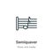 Semiquaver outline vector icon. Thin line black semiquaver icon, flat vector simple element illustration from editable music and