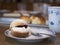 Semla or buns with cream and currant jelly