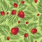 Semless pattern with strawberry