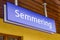 SEMMERING, AUSTRIA, OCTOBER 3, 2015: sign showing name of the railway station in semmering, part of the unesco world
