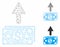 Send Banknotes Vector Mesh Network Model and Triangle Mosaic Icon