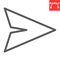Send line icon, ui and button, paper plane sign vector graphics, editable stroke linear icon, eps 10.