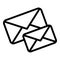 Send mail icon outline vector. Social video