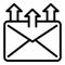Send mail request icon, outline style