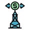 Send money tower icon vector flat