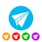 Send symbol, paper airplane icon - for stock