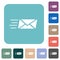 Sending express mail solid rounded square flat icons