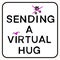 Sending virtual hug corona virus crisis banner. Defeat covid 19 stay home infographic. Social media love heart banner