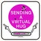 Sending virtual hug corona virus crisis banner. Defeat covid 19 stay home infographic. Social media love heart banner