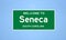 Seneca, South Carolina city limit sign. Town sign from the USA.