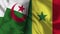Senegal and Algeria Realistic Flag â€“ Fabric Texture Illustration