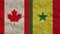 Senegal and Canada Flags Together, Crumpled Paper Effect 3D Illustration