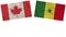 Senegal and Canada Flags Together Paper Texture Illustration