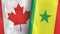 Senegal and Canada two flags textile cloth 3D rendering