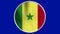 Senegal Circular Flag Loop - Realistic 4K flag waving in the wind.