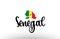 Senegal country big text with flag inside map concept logo