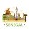 Senegal country design template Flat cartoon style