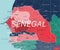 Senegal country detailed editable map