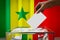 Senegal flag, hand dropping ballot card into a box - voting, election concept