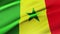 Senegal flag waving in wind video footage  Realistic Senegal Flag background. Senegal Flag Looping Closeup