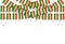 Senegal flags garland white background with confetti