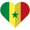 Senegal flat heart flag