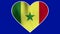 Senegal Heart Love Flag Loop - Realistic 4K flag waving in the wind