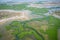 Senegal Mangroves. Aerial view of mangrove forest in the  Saloum Delta National Park, Joal Fadiout, Senegal. Photo made by drone