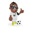 Senegal mascot and background thumb pose