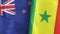 Senegal and New Zealand two flags textile cloth 3D rendering