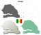 Senegal outline map set