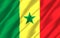 Senegal realistic flag illustration.