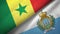 Senegal and San Marino two flags textile cloth, fabric texture