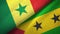 Senegal and Sao Tome and Principe two flags textile cloth, fabric texture