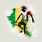 Senegal soccer poster. Abstract Senegalese football background. Senegal national football player. Senegalese soccer team