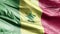 Senegal textile flag waving on the wind loop.