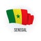 Senegal vector flag. Bended flag of Senegal, realistic vector illustration