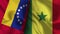 Senegal and Venezuela Realistic Flag â€“ Fabric Texture Illustration