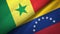 Senegal and Venezuela two flags textile cloth, fabric texture
