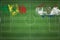 Senegal vs Paraguay Soccer Match, national colors, national flags, soccer field, football game, Copy space