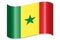 Senegal - waving country flag, shadow