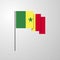 Senegal waving Flag creative background