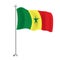 Senegalese Flag. Isolated Wave Flag of Senegal Country