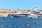 Senglea, Malta, July 2016. Large ocean-going yacht in the port.