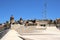 Senglea, Malta, July 2016. Steps on the seafront on a hot sunny day.