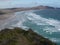 Senic View from Cape Reinga at beach and ocean waves in New Zealand