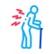 Senile arthritis of back icon vector outline illustration